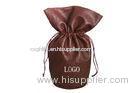 Round Base Pu Leather Drawstring Pouch Silkscreen Logo 17.5x25x11cm