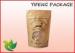 Ziplock Stand Up Brown Kraft Paper Bag Flexible Food Packaging Bag For Spices / Coffee