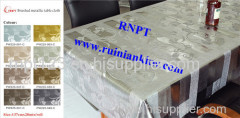 Brushed Metallic Table Cloth with polyester backing most class pvc table cloth in Middle East