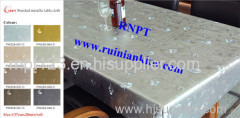 Brushed Metallic Table Cloth with polyester backing most class pvc table cloth in Middle East