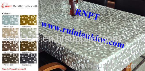metallic table cloth with backing