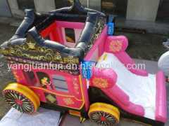 Princess carriage combo bounce house with slide