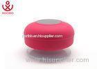IPX4 Red Handsfree Mini Suction Bluetooth Speaker with Microphone , OEM / ODM