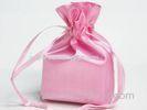 Pink Ecologic Satin Drawstring Pouch Bag Proof Moisture 10*12cm