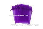 Jewelry Purple Organza Drawstring Bag Recyclable With Customized Logo
