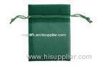 Green Recyclable Organza Drawstring Pouch For Gift Packing 9 X 12cm