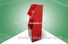 Red Free Standing Display Unit Cardboard Floor Display with Hooks for Christmas Gifts