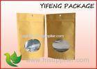 Oval Window Foil Lined Kraft Paper Bag With Zipper For Snack Packaging