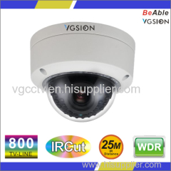 1/3"HDIS 800TVL with WDR and OSD menu is optional Vandal proof Dome Camera