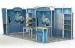 Blue Portable Exhibition Booth Display , 3 x 6 Modular Exhibit Booths