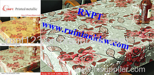 printed metallic table cloth