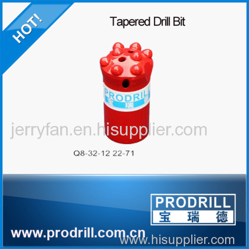 taper drill bit for mining and quarry