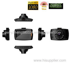 2.7" 1080P One Key Lock Car Camera Black Box Video Recorder of 170 Degree+G-Sensor+Cycle Recording+Night Vision+TF Slot