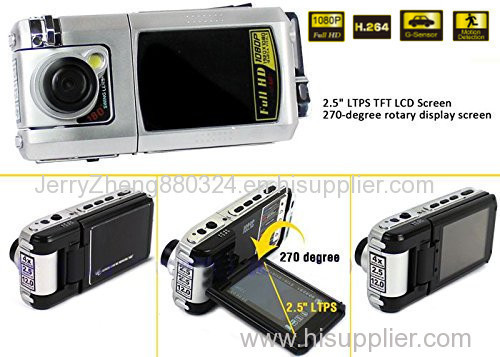 F900LHD 1080P HD 2.5" Digital DV Car Camera Video Recorder 120 View F900 DVR 270 degree rotation screen+180 Degree Lens