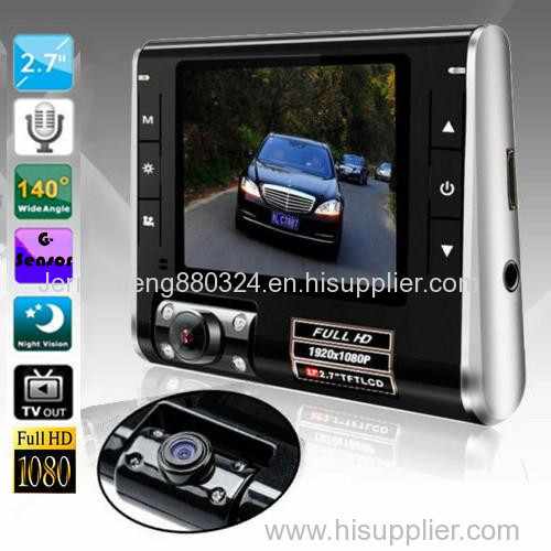 2.7'' HD 1080P Rotatable Lens K8000 Car DVR Dash Camcorder Digital DVR of 140 Degree+G-Sensor+Loop Record+Night Vision