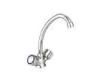 Chromed Deck Mount Kitchen Sink Mixer Taps with Brass Cartridge For Tank