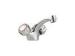 Round Two Handle Basin Mixer Taps Single Hole with Chrome Finish for Home