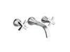 Wall Mounted 3 Hole Wash Basin Mixer Taps with Double Handles for Hotel