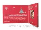 Beautiful Red 2.4 Inch Custom Video Greeting Cards Brochure For Christmas