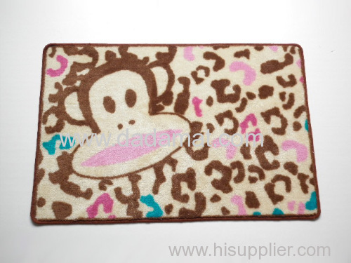 The lovely and newest with the monkey symbol of microfiber fashion bathroom rug