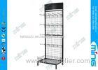 Black Powdercoated Wire Display Shelves Heavy Duty , 4 Hook Levels