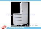 White MDF Wood Display Cabinets SGS ISO For Supermarket Promoting