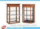 Full vision Wood Display Cabinets MDF showcase with solid wood veneer / paint finished