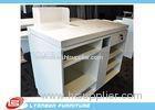 White OEM MDF Wooden Shop Cash Counter Paint Finished , Retail Desk Counter