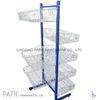 Steel / Iron Free Standing Wire Display Racks With 7 Basket 10-30kgs