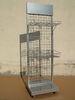 Supermarket Advertising Wire Display Stands , Silver White Wire Mesh Display Rack