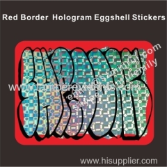 Custom Screen Silk Printed Self Adhesive Hologram Destructible Vinyl Eggshell Graffiti Stickers with Poker Style Printed