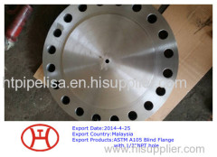 ASTM A105 blind flange with 12 inch NPT hole