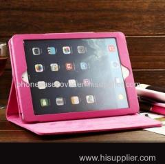 wholesale China cheap foldable solid color tablet leather case for IPAD2 IPAD3/ipad4/ipad air/ipad mini and stents