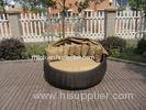 Outdoor Rattan Daybed , Hand-Woven All Weather Round Sun Bed