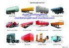 3 Axles Manual Semi Trailer Trucks Low Bed , Two Single Cargo Truck