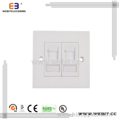 Face plate 1 port or 2 ports UK type size 86x86mm