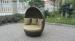 Round Outdoor Rattan Daybed Furniture , Roofed Wicker Lounge Bed