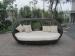 UV Resistant Outdoor Rattan Daybed , Dark Brown Wicker Oval Bed