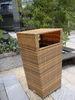 Outdoor Rattan Furniture Trash Bin For Park / Bistro / Riverside