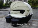 Cane Garden Daybed With Tea/ Coffee Table , Wicker Oval Daybed