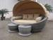 Luxury Comfortable Roofed Cane Daybed , Wicker Garden Oval Daybed
