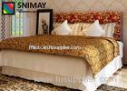 Carved Melamine Contemporary Wooden Beds , King Size White Wood Double Bed