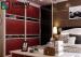 Red Aluminum Closet Mirrored Sliding Door Wardrobe Cabinet with Glass Door