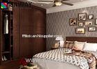 Bespoke Bedroom Wooden House Furniture / Hinged Door Wardrobes , Dark Wood