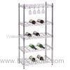 Wine Rack/Promotional Metal Free Standing Food Display Rack Blue For Shop / Store