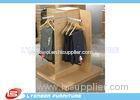 Garment Clothing MDF Wood Slatwall Display Stands With Metal Hangers