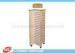 Four side Rotating MDF Slatwall Display Stands With Casters , Wooden Display Stands