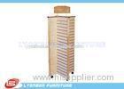 Four side Rotating MDF Slatwall Display Stands With Casters , Wooden Display Stands