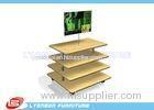 Customize MDF Wooden Gondola Display Stands Retail Fixtures With 4 Layers