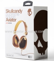Skullcandy Roc Nation Around-Ear Headphones with Mic Remote for iPhone iPod Brown Gold